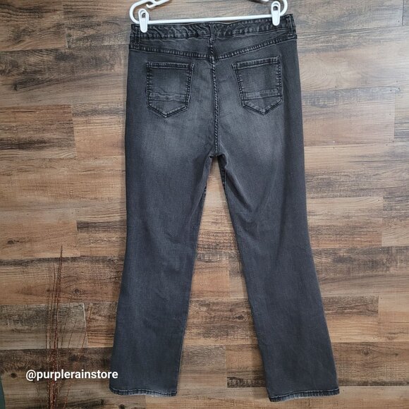 Nine West Jeans Size 16 Skinny Bootcut High Rise Tummy Control Black Wash Denim - Picture 2 of 12